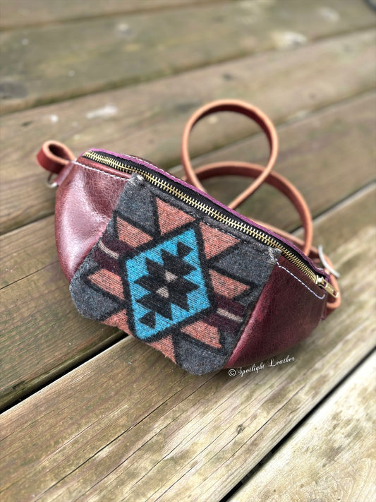 Maroon Wool Crossbody