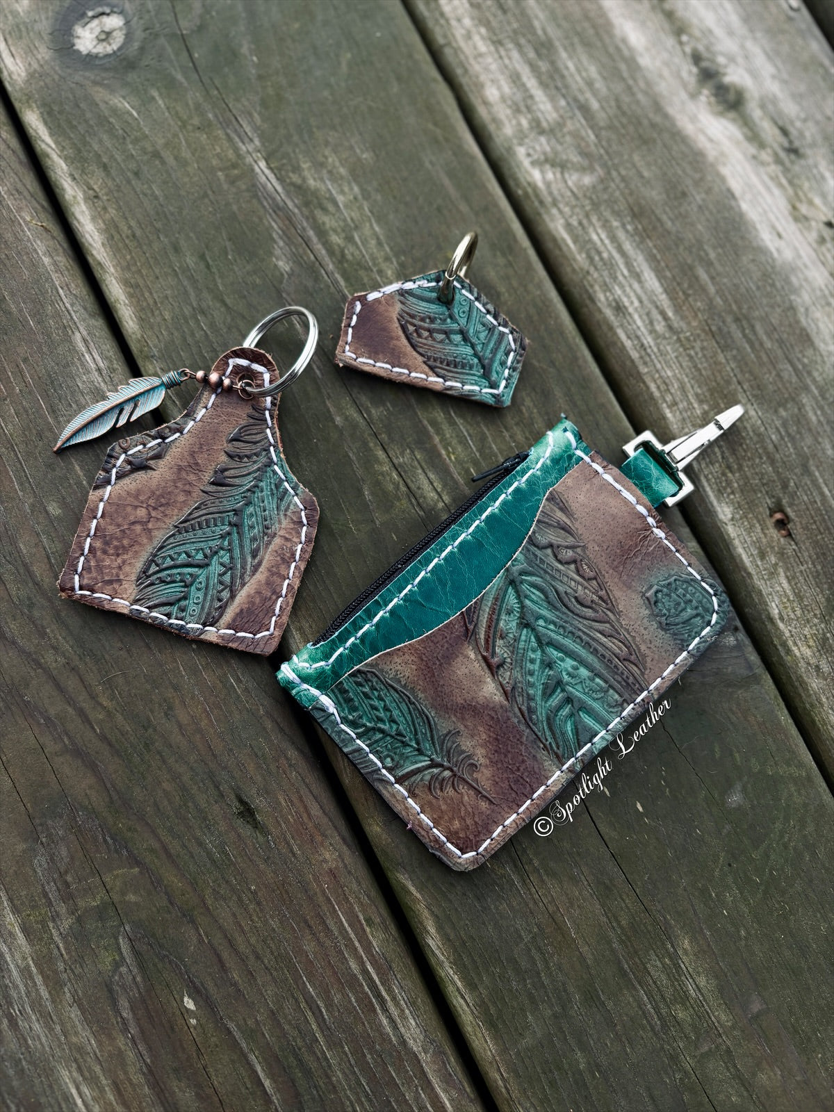 Feather Wallet/Keychain Set